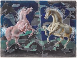 Hans Erni (1909 - 2015): Zwei Pferde  Original