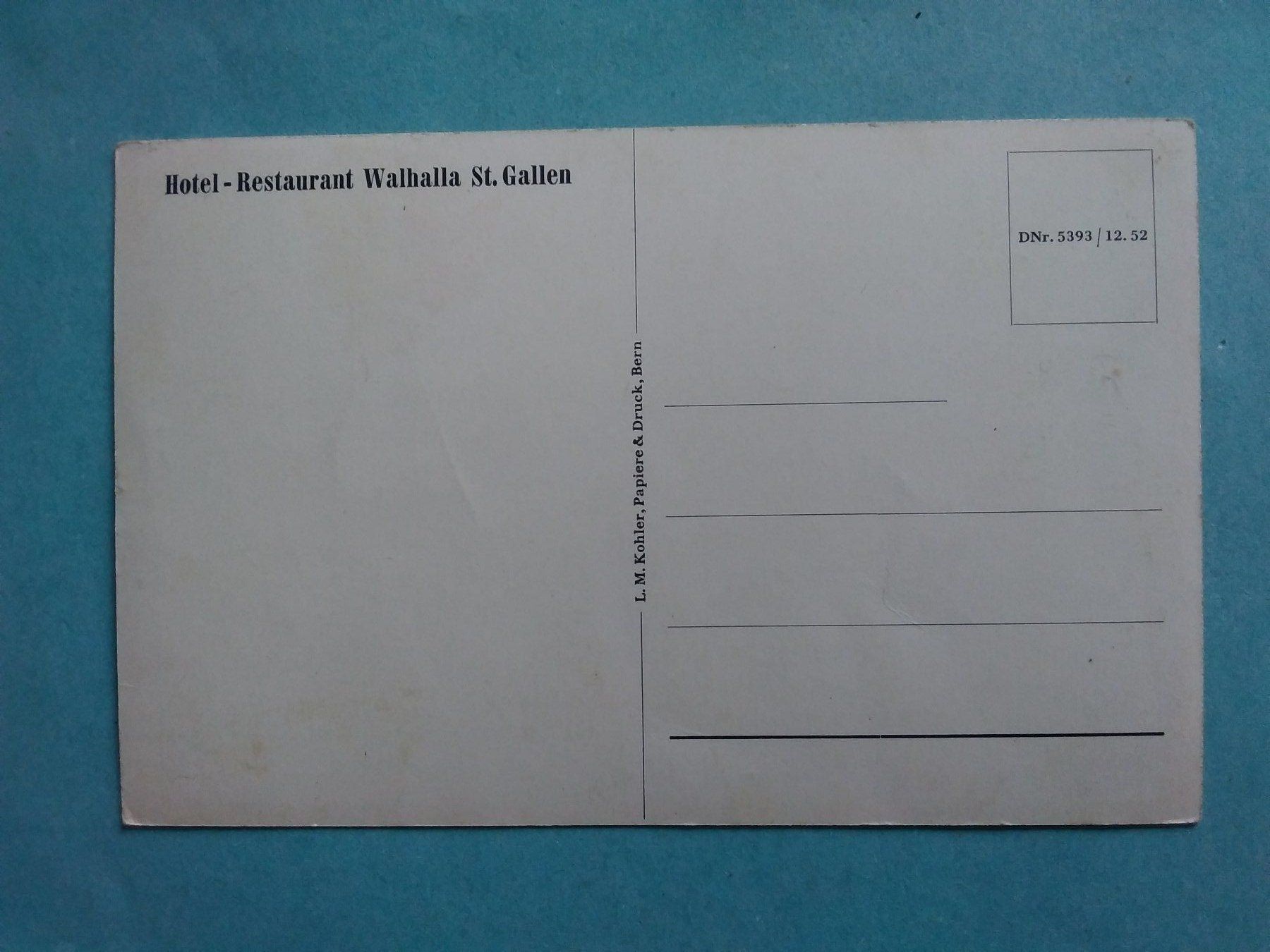 Cartoline postali: SG St. Gallen Hotel Walhalla – Usato da Appenzell venduto da lama19 1