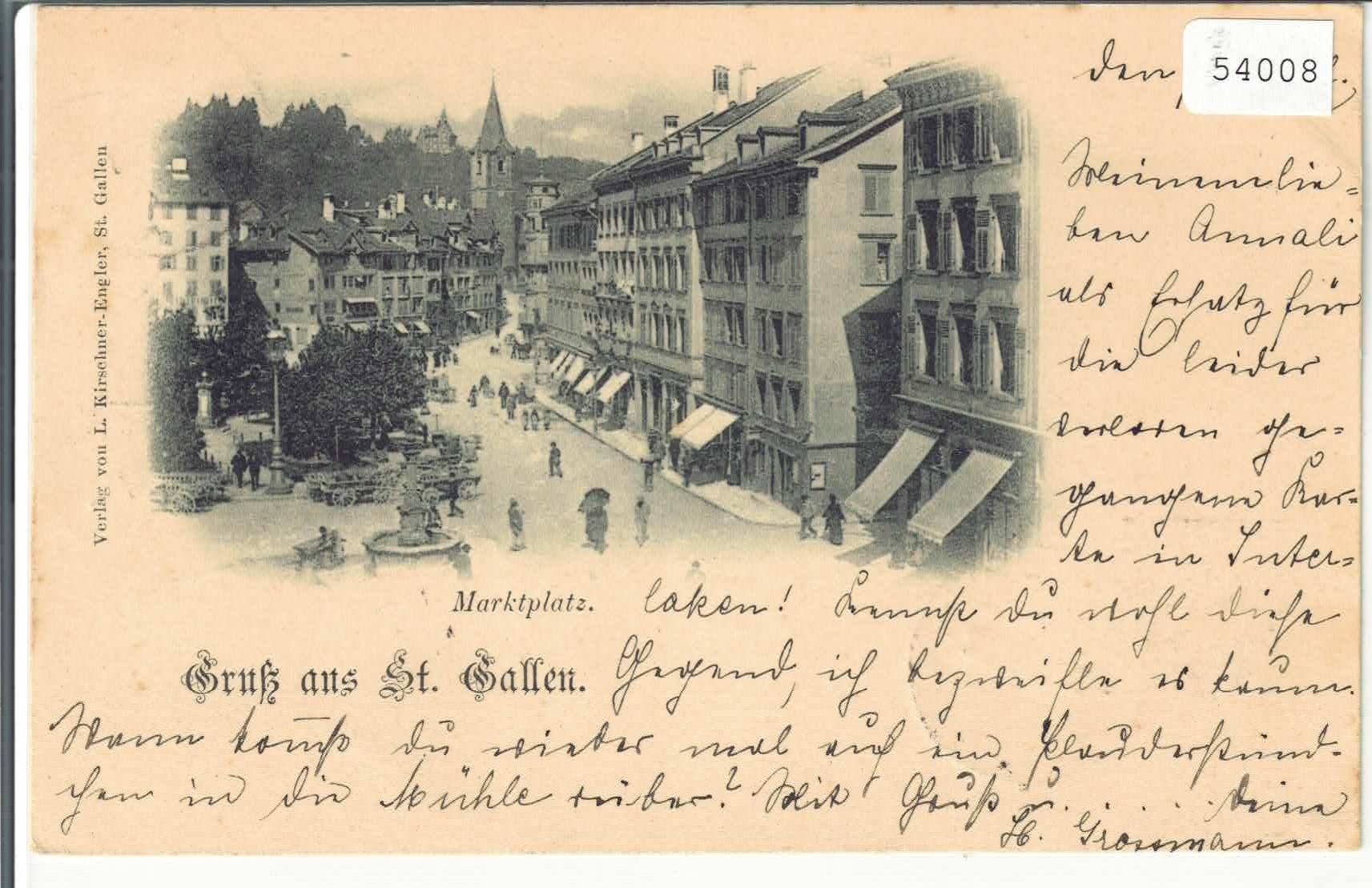 Cartoline postali: Gruss aus St. Gallen - Marktplatz – Usato da Ettingen venduto da Kartenplanet