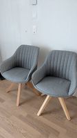2x Bequeme Armlehnstühle / Esszimmersessel grau, drehbar