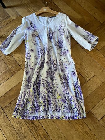 Marc Cain schönes Kleid Leinen (ungebügelt ;) Gr Nr 5 (42)