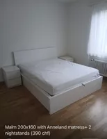 LAST CHANCE ! Malm  bed 160x200 Aneland matress2 nightstands