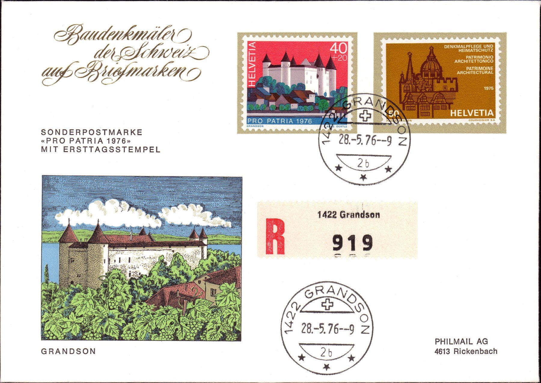 Alle Briefmarken: 1976 schönes Pro Patria Set – Gebraucht aus Eggersriet von stamp303 3