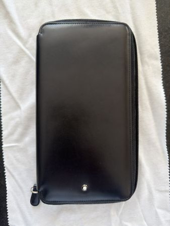 Portefeuille Montblanc zippé cuir noir excellent état, parfa