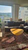 Ecksofa /Bettsofa dunkelgrau mit Ottomane