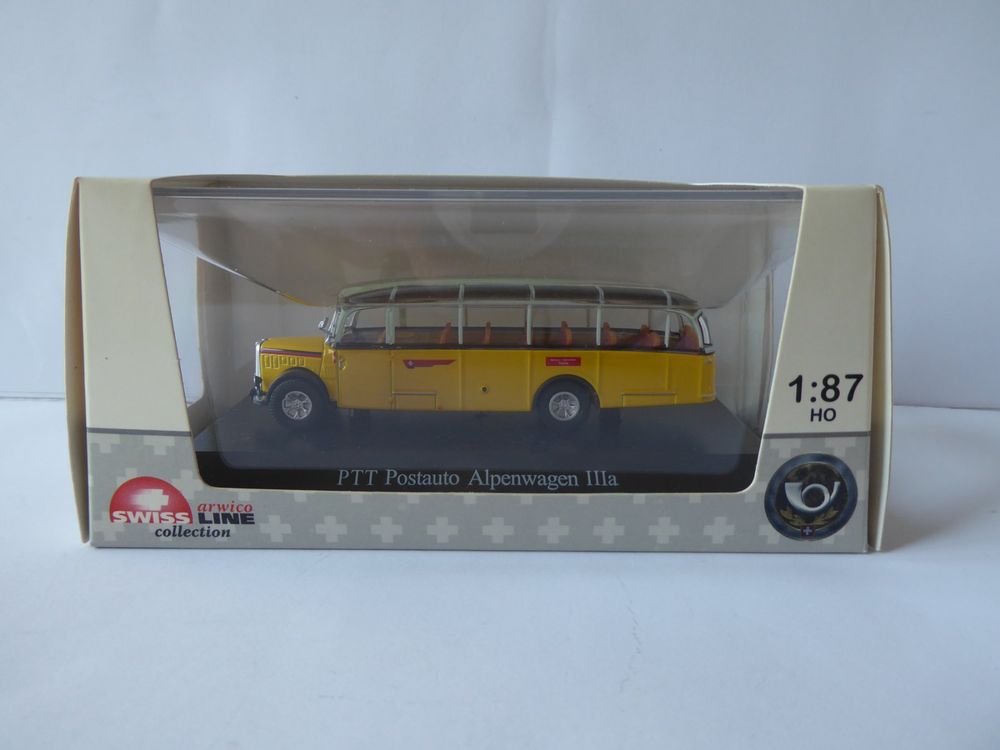 Saurer PTT Postauto Alpenwagen IIIa, 1:87, arwico, neuwertig (Neu ...