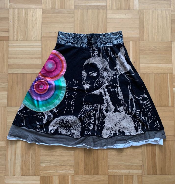 Jupe Desigual Multicolore Asymétrique Taille XS - Occasion Très Bon état