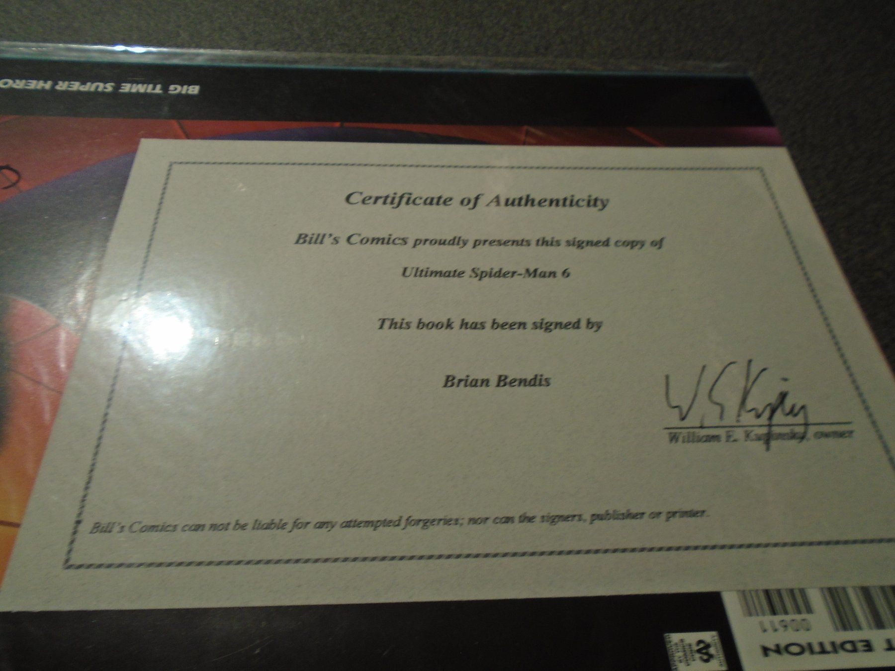 BD: Ultimate Spider-Man, Marvel, ISSUE 6, Certificate of – D'occasion à Zürich par abraxas1291 1
