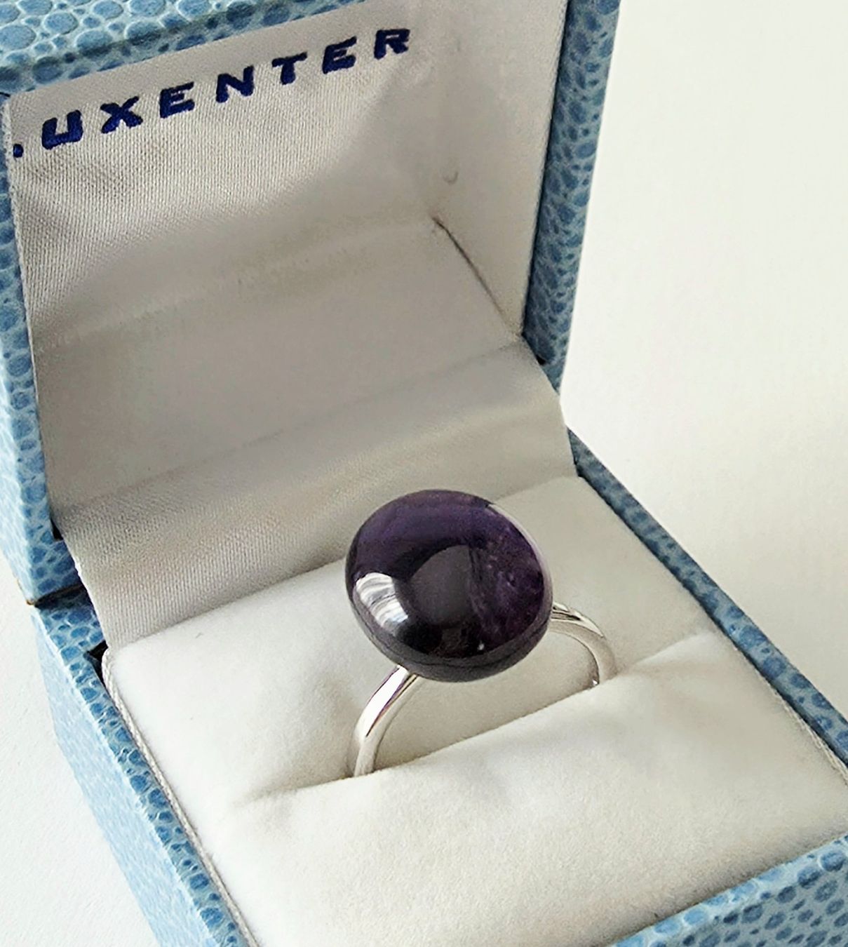 Anelli: Moderner Cabochon Natur-Amethyst Silberring 925 - Neu – Nuovo e nell'imballaggio originale da Uetikon am See venduto da Coralreef 3