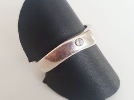 Silber Ring 925 mit Stein, Grösse 18.7 mm