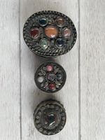 Vintage Schmuckdosen Set Messing Steine orientalisch