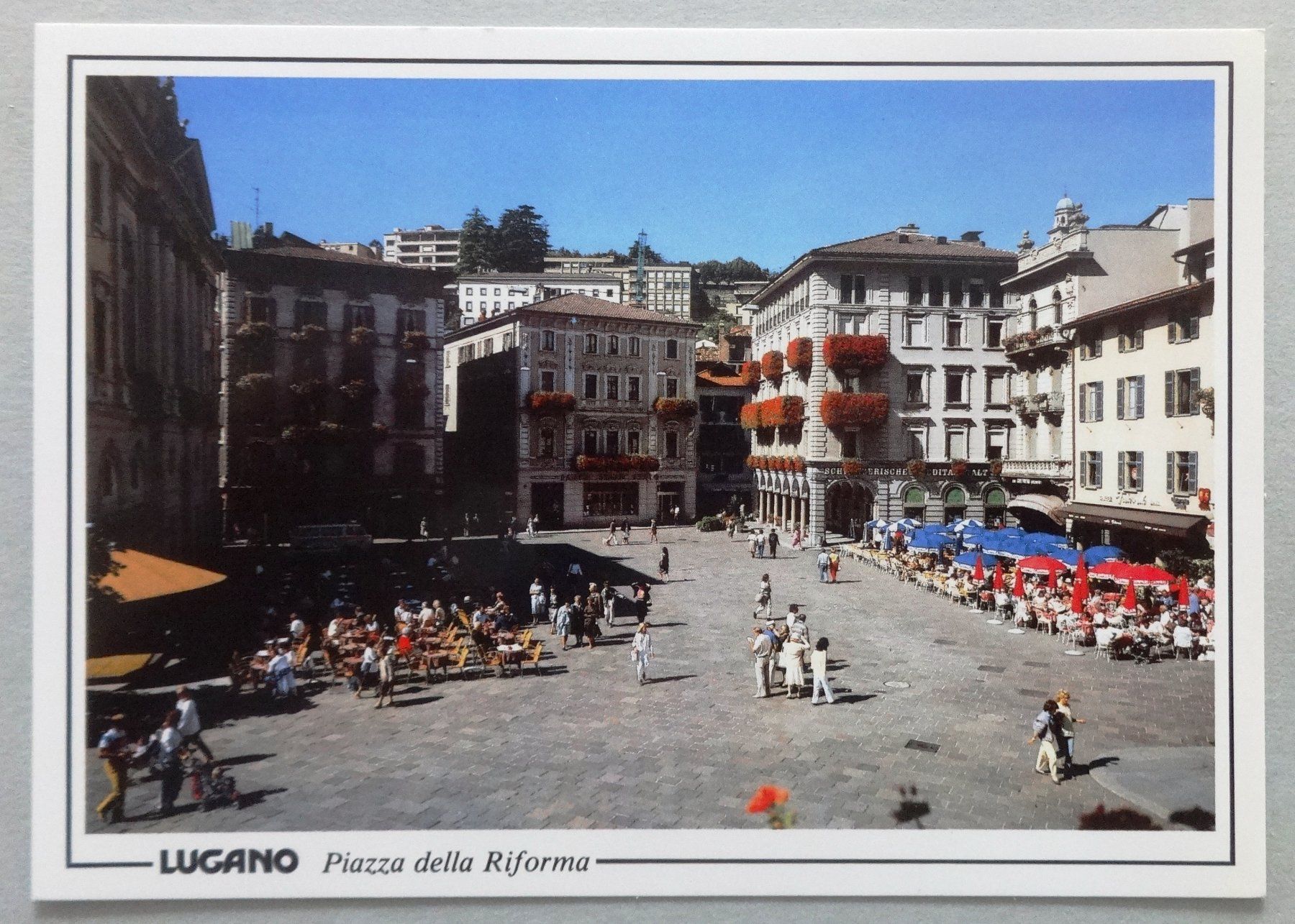 Ansichtskarten: Lugano - Piazza della Riforma – Gebraucht aus Fétigny von Billy2miny