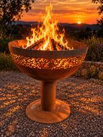 Feuerschale - Grillkugel - Feuerkugel mit Ornament