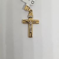 Echt 14K Gold - Kreuz Anhänger