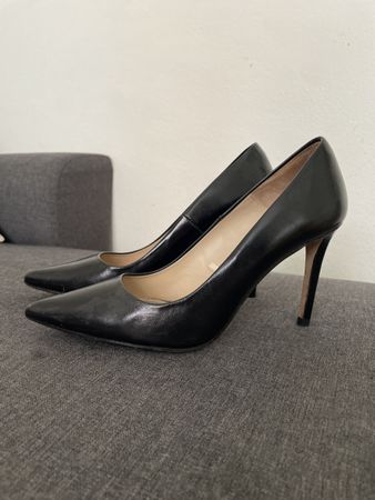 Elegante Zara Basic Pumps, Echtleder, Schwarz, Gr. 38