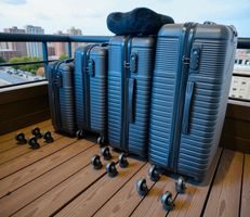 5er Set Hartschalenkoffer Schwarz Rollenkoffer Reiseset NEU