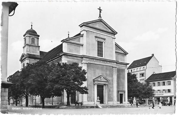 Cartoline postali: Olten Stadtkirche mit Eisenhof – Usato da Olten venduto da clotaldi