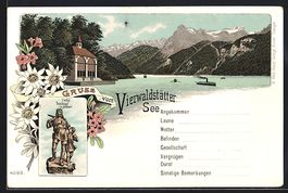 Litho Altdorf, Tells Denkmal, Tellskapel