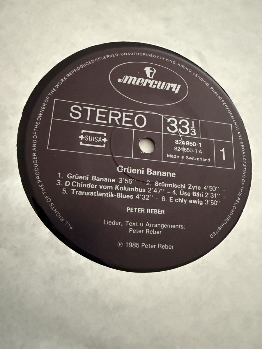 Dischi in vinile: Peter Reber - Grüeni Banane LP Schallplatte – Usato da Goldach venduto da Messerguru 3
