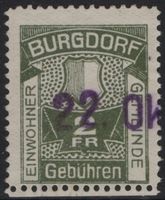2 Fr. Fiskalmarke der Gemeinde BURGDORF