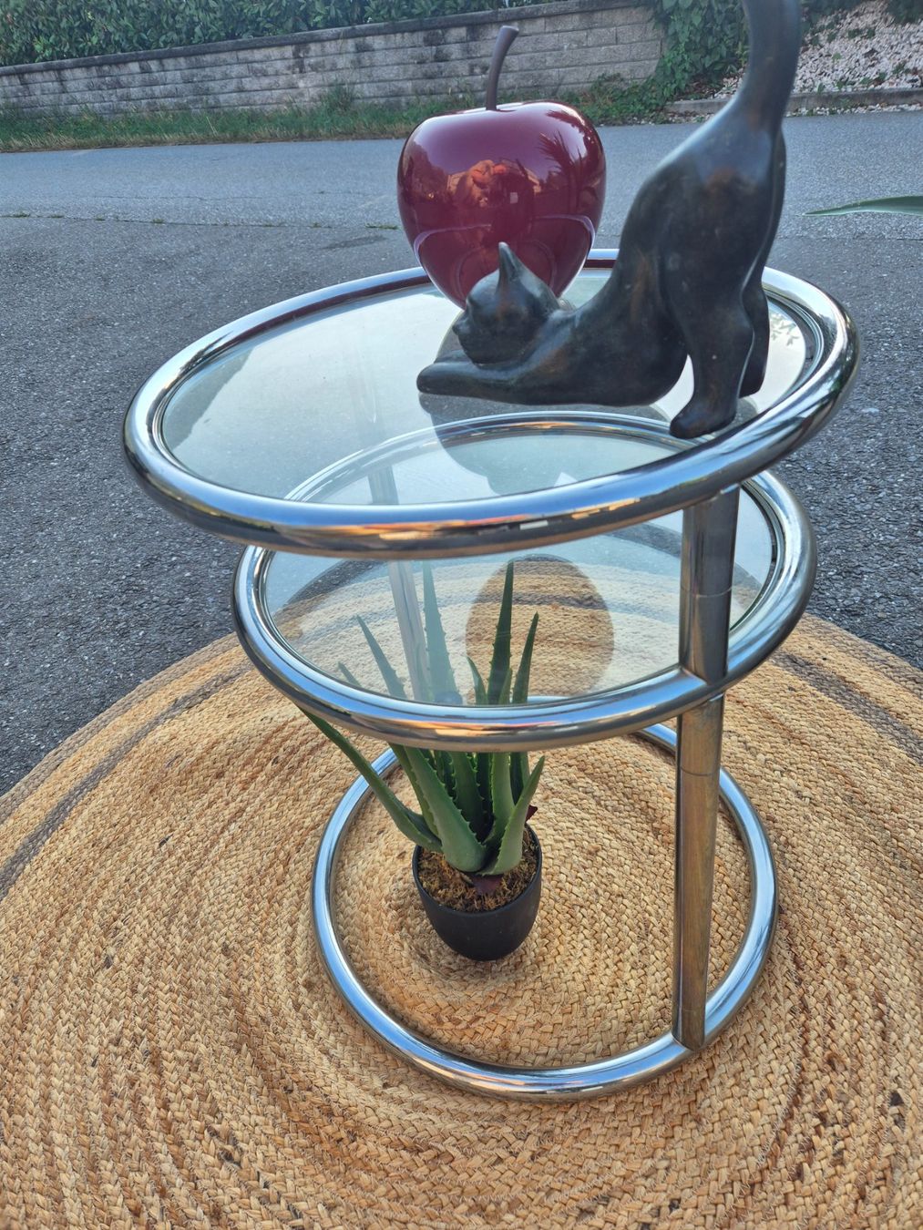 Tavoli: Table d appoint,  table de nuit métal plateaux verre – Usato da Fully venduto da tameab 2
