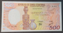 500 FRANCS / ÄQUATORIAL-GUINEA 1985 (BANKFRISCH)