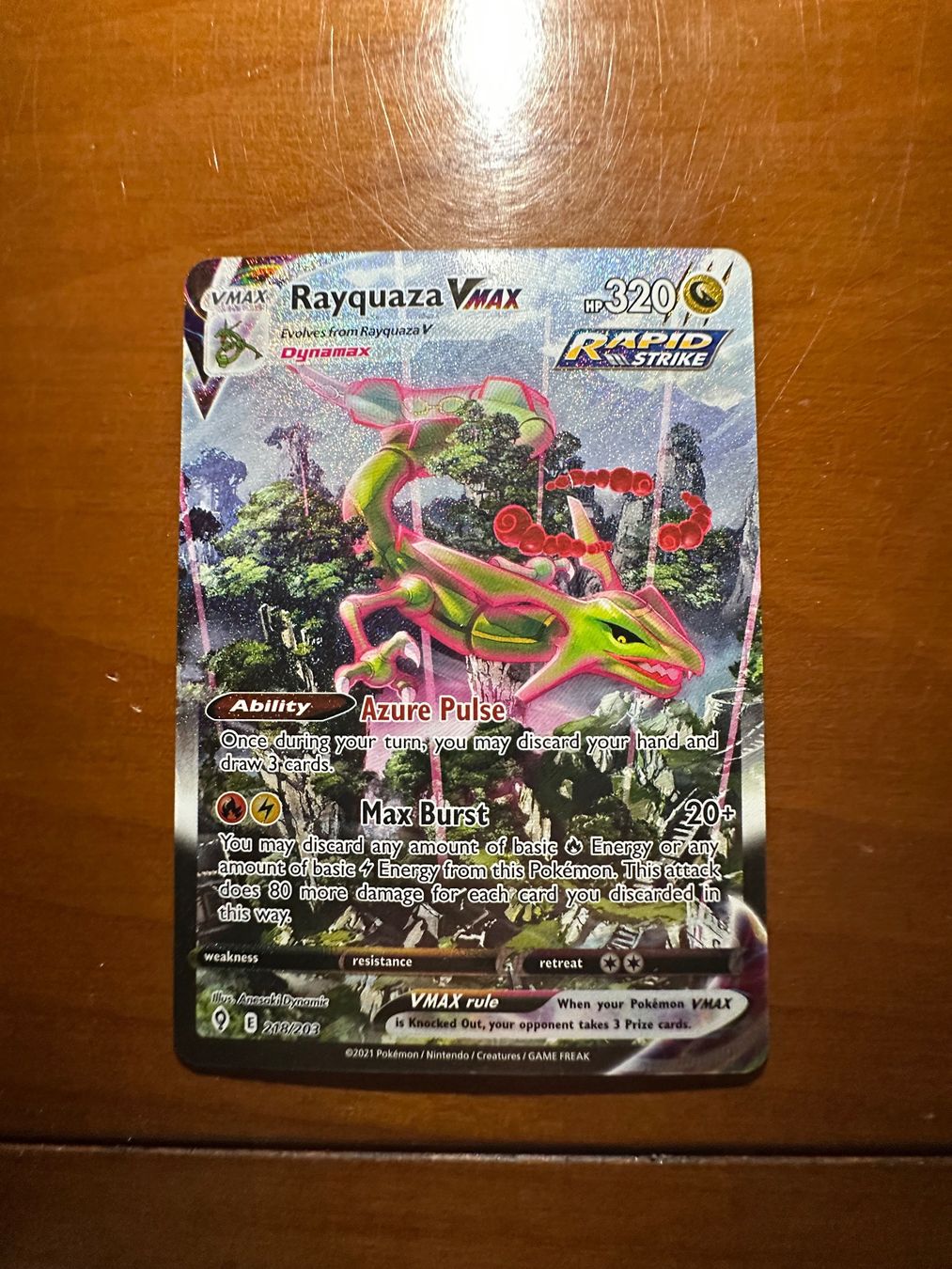 Pokémon Carte collezionabili: rayquaza vmax 218/203 – Nuovo (secondo la descrizione) da Cheseaux-sur-Lausanne venduto da thecoyote2