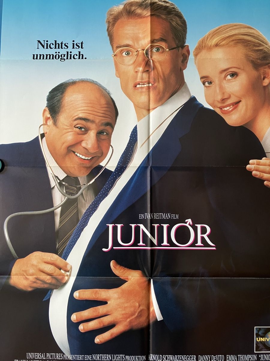 Poster & Bilder: Kinofilmposter "JUNIOR" Schwarzenegger DeVito Thompson – Neu und originalverpackt aus Lausen von Indexvision