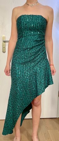 NBD Kleid, Gruen, XS, Pailletten, Asymmetrisch, Festlich✨