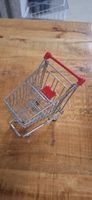 Einkaufswagen Miniatur Metall rot silber guter Zustand