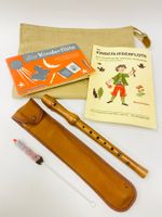 Kinderflöte-Set Holzblockflöte mit Zubehör & Noten