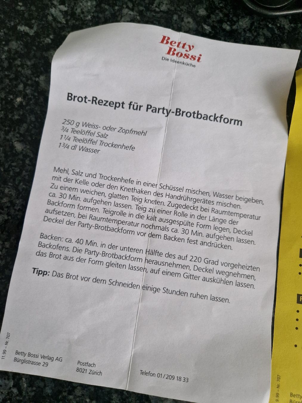 Betty Bossi Backformen: BETTY BOSSI Brotbackform  – Neu (gemäss Beschreibung) aus Mezzovico von maemy 2