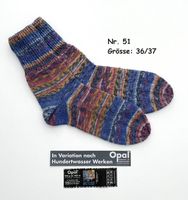 Handgestrickte "Hundertwasser" Socken  Grösse: 36/37  Nr.51