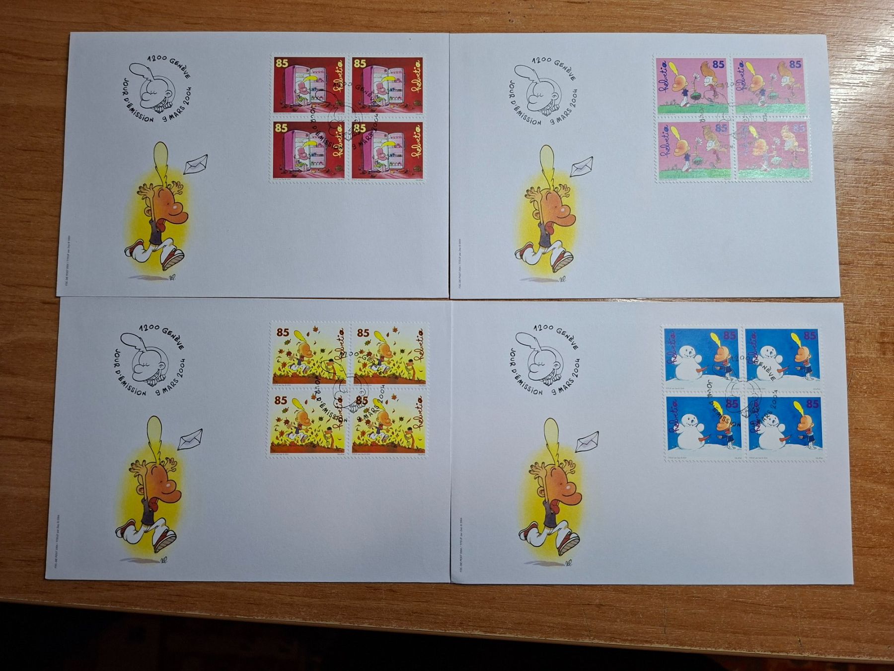 Tutti i francobolli: F1112 - FDC Titeuf Bloc de quatre – Usato da Trélex venduto da Phil_Albert