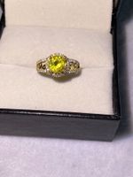 Titanit Sphene Ring/18k Gold/Diamanten