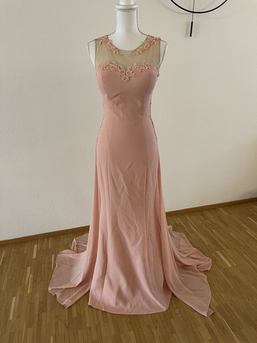 Kleider: lachsfarbenes Abendkleid mit Spitze, Gr. 36 – Gebraucht aus Stallikon von oez6e