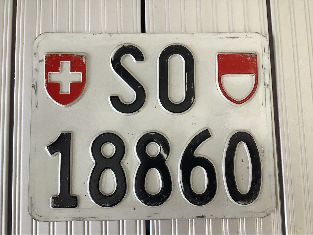 Schilder: Alte Töffnummer – Gebraucht aus Zofingen von Borni53
