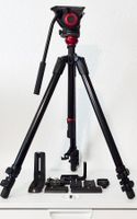 Manfrotto 755XB + Fluid Stativkopf + L-Schiene + Zubehör