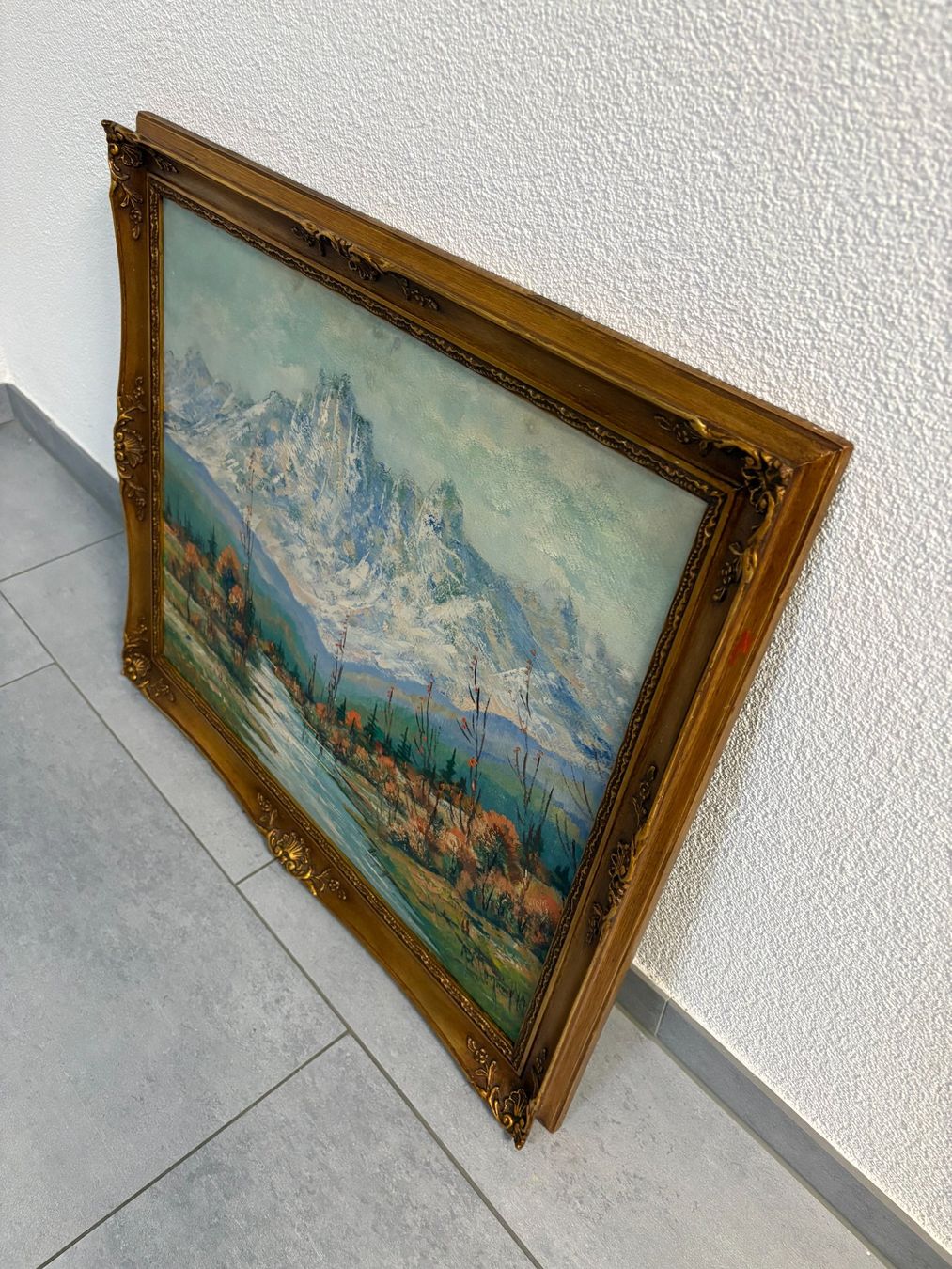 Dipinti: 69.5X59.5/ Ölgemälde Berglandschaft/ Bilderrahmen – Usato da Ottenbach venduto da TimelessEmotions. 7
