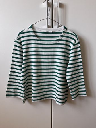 Brax Shirt, Gr. 36, Grün/Weiss Gestreift
