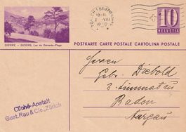 1940 Bildpostkarte Sierre-Siders Lac de Géronde-Plage