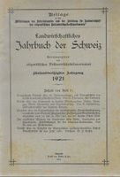 Landwirtschaftliches Jahrbuch der Schweiz 1921