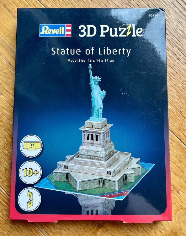 Quickdraw 3D Freiheitsstatue Puzzle – 22 Teile, Fertiges Modell 16,5x18x21 Cm, Ab 3 Jahren