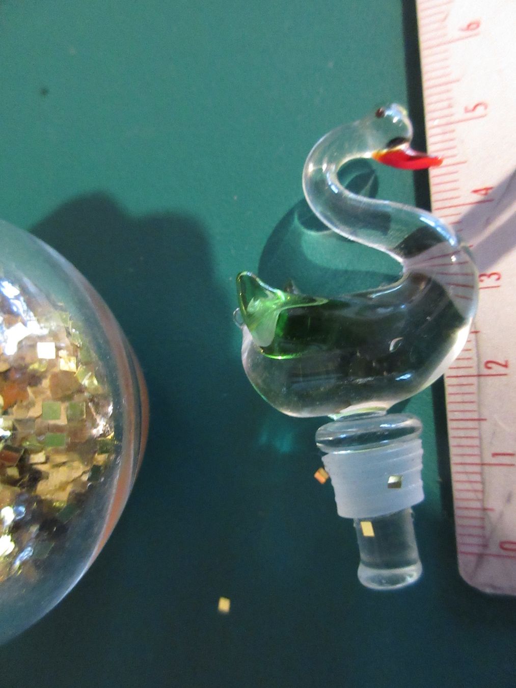 Flacons: Parfum Flacon, Glasflasche mit Glas Schwan + Glitzer – Gebraucht aus Egg b. Zürich von Mogli93 3