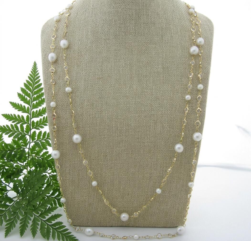 Ketten: Long collier perles et pierres dorées – Neu und originalverpackt aus St-Maurice von Sandrinette123 1