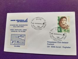 Flugbrief AIR ENGIADINA, von Pantelleria - Zürich 1998