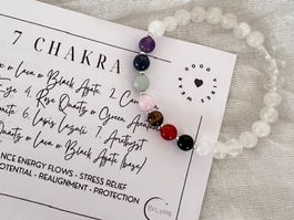 Bracelet 7 chakras - base cristal de roche