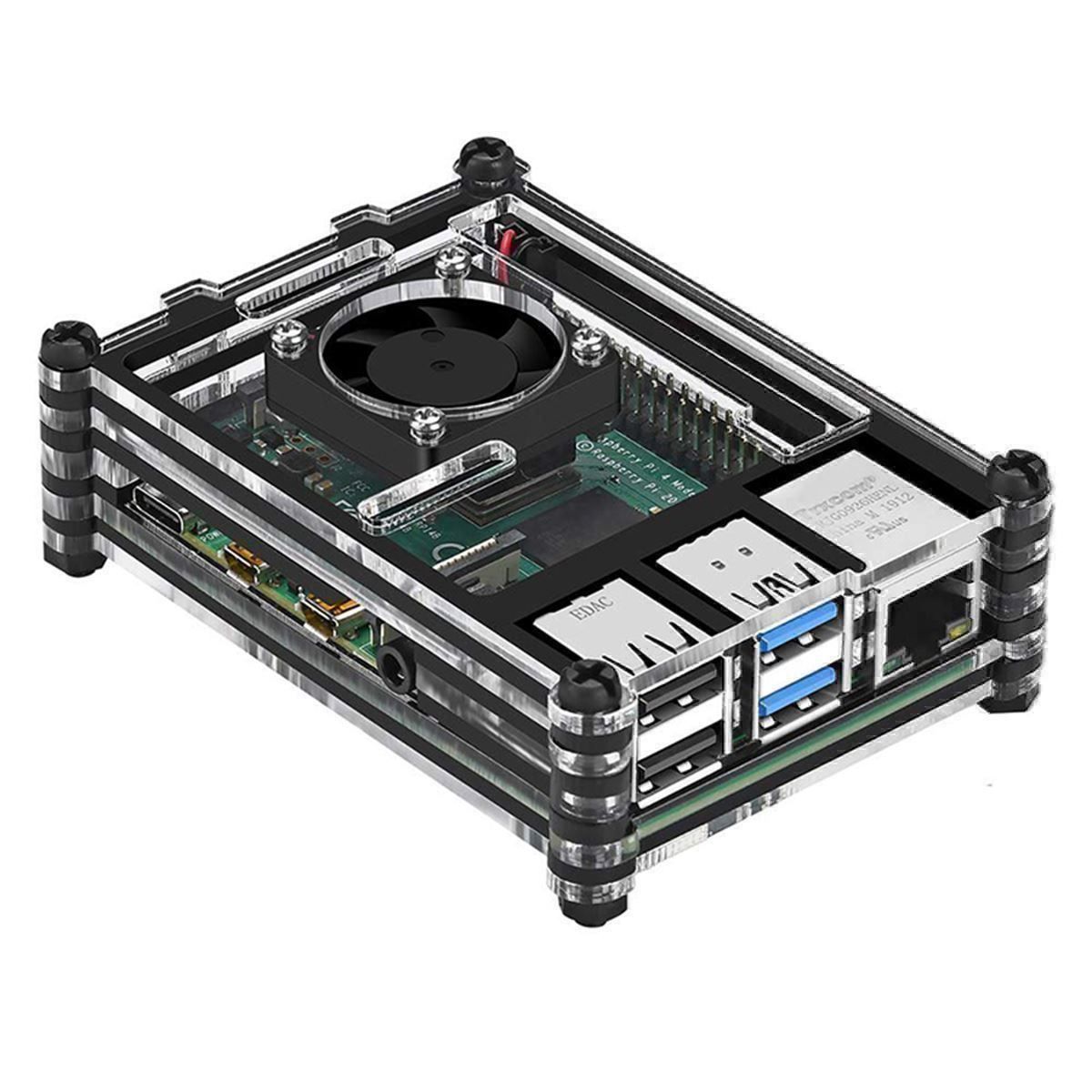 Sonstiges zu Computer & Netzwerk: Raspberry Pi 4 Kit with Fan Cooled Case – Neu (gemäss Beschreibung) aus Thun von  2