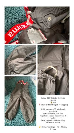 Skihose Reima TEC grau Grösse 98 wasserdicht gefüttert