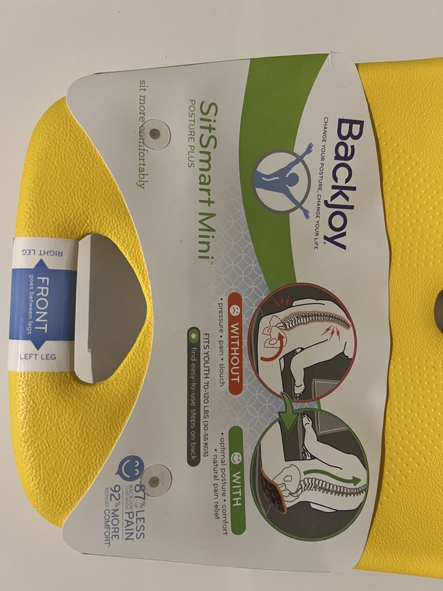 Sgabelli: BackJoy SitSmart Mini Gelb - Jugendgrösse, Neu – Nuovo e nell'imballaggio originale da Chur venduto da ZATO 2